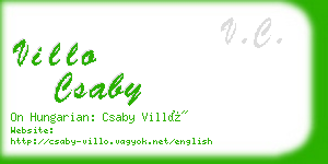 villo csaby business card